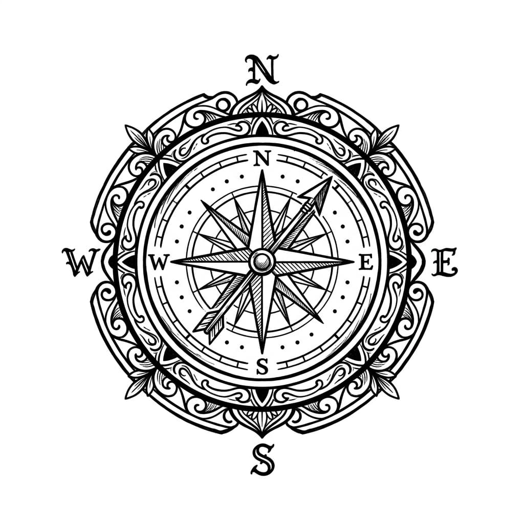 Compass Tattoos — AI-generated design examples