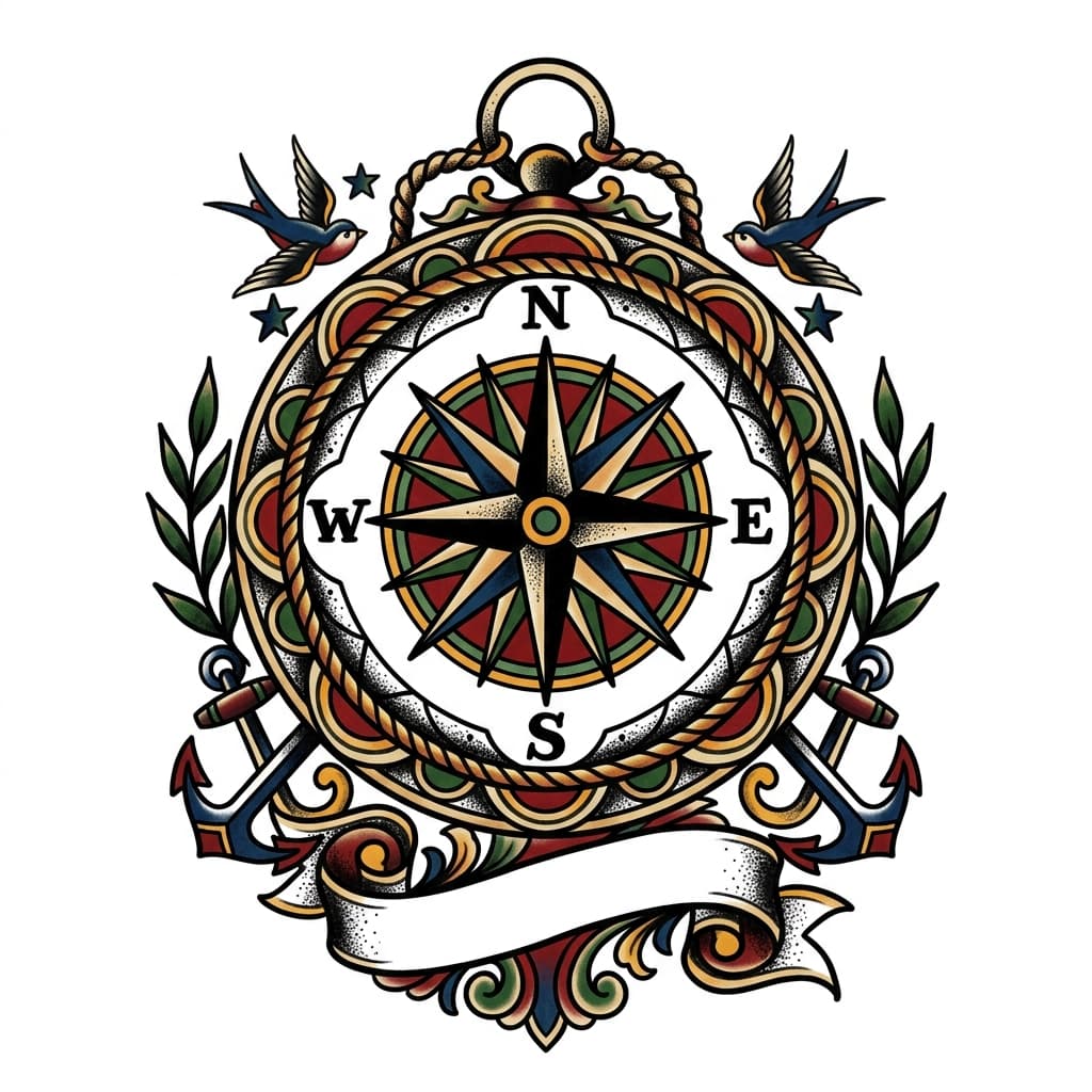 Compass Tattoos tattoo design idea 10