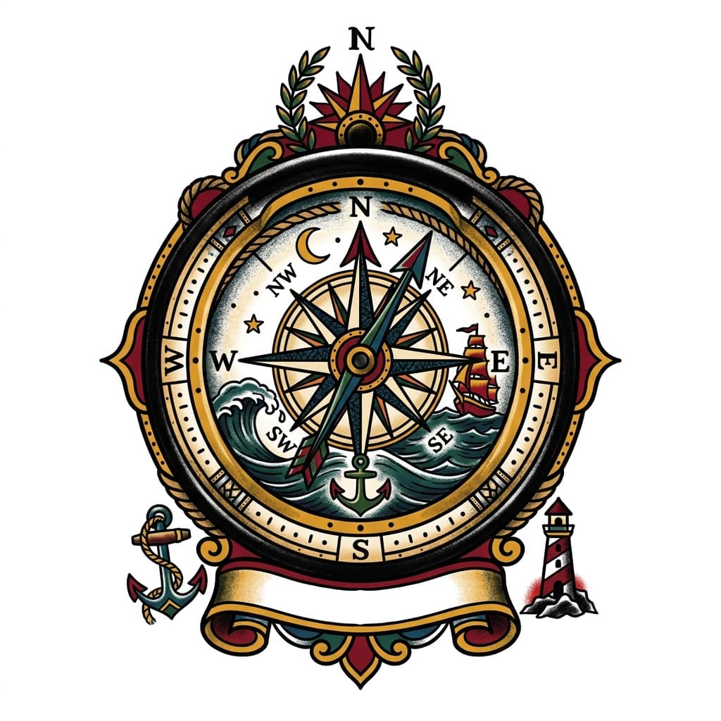 Compass Tattoos tattoo design idea 11