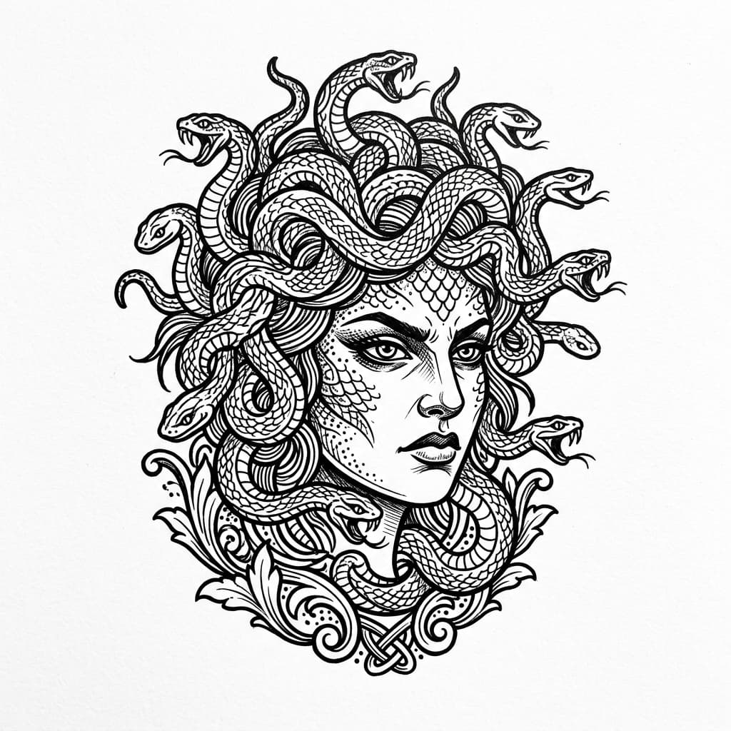 Medusa Tattoos — AI-generated design examples