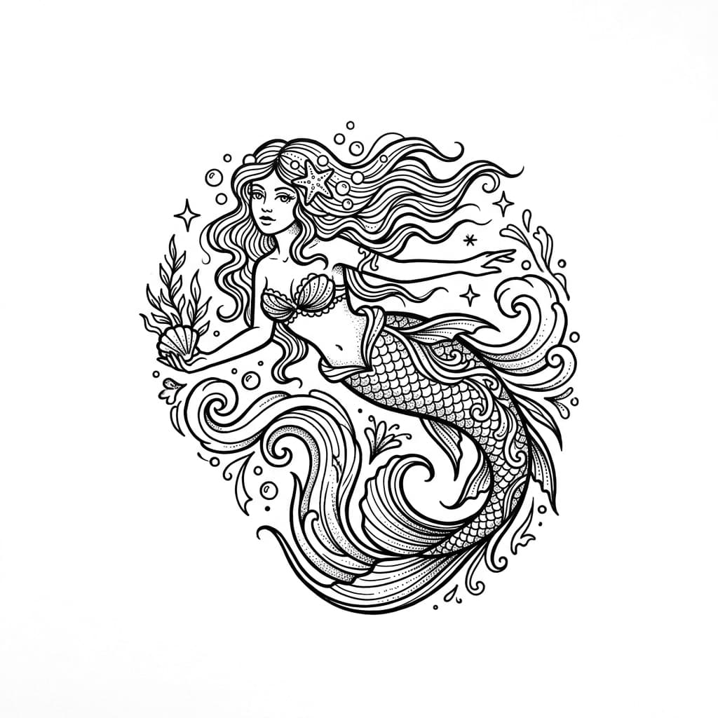 Mermaid Tattoos tattoo design idea 16