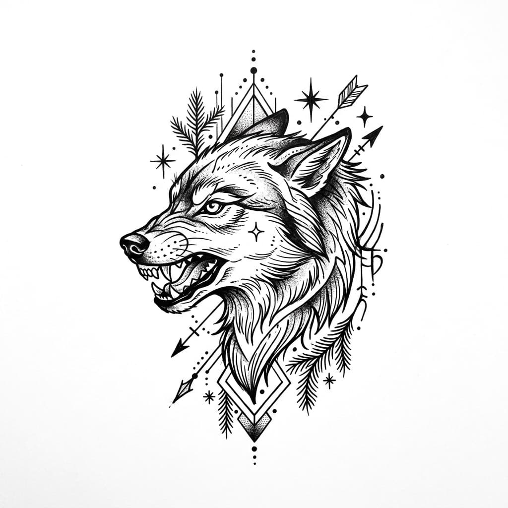 Wolf Tattoos — AI-generated design examples