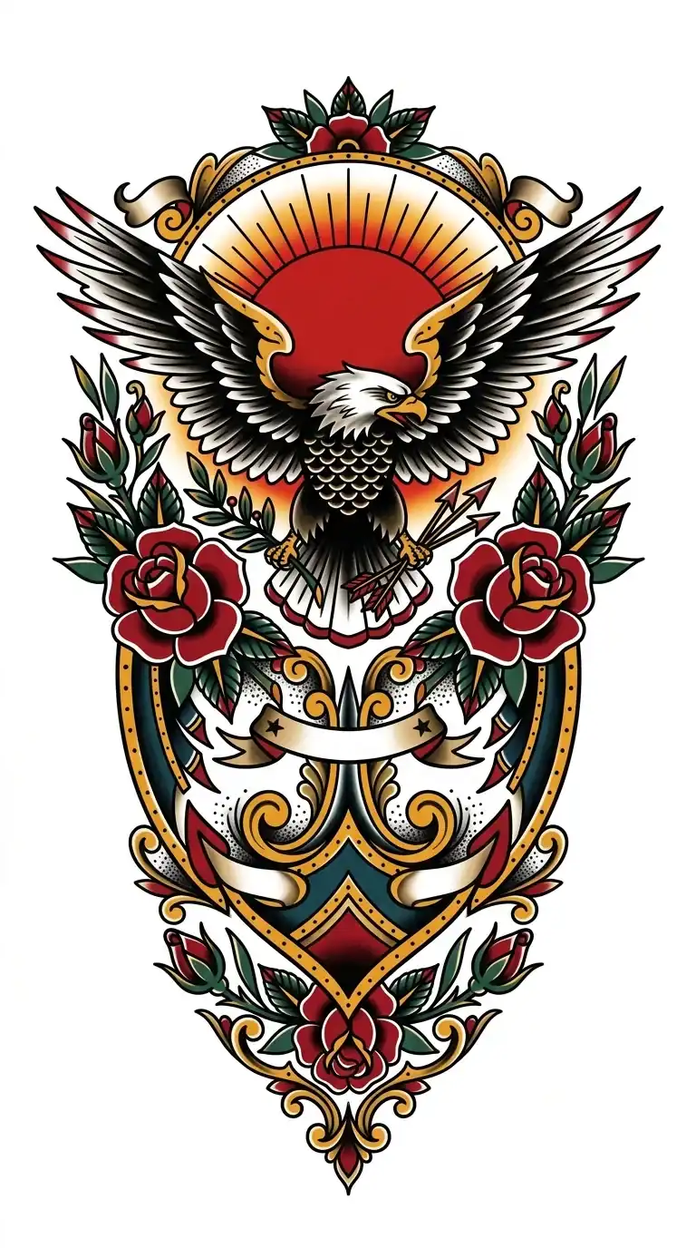 American Traditional Back Tattoos inspiration 1