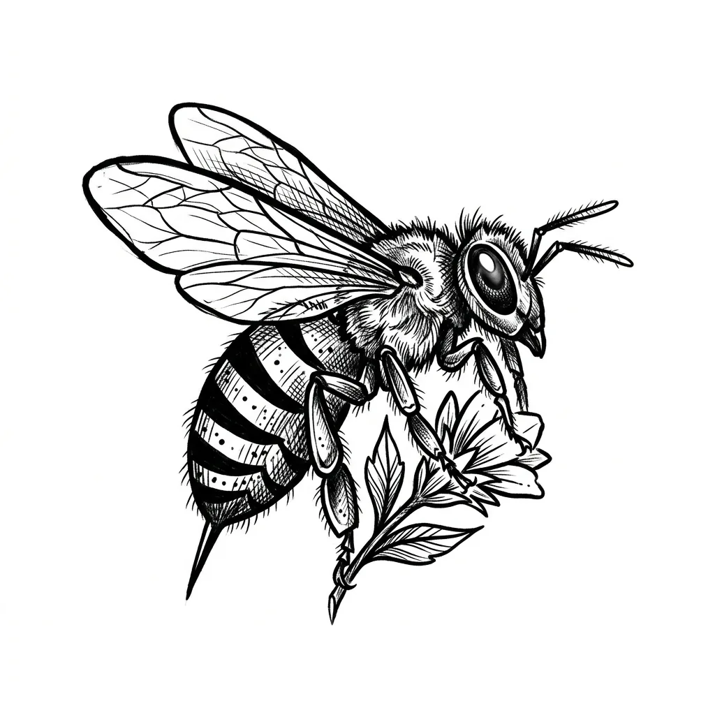 Color bee tattoo idea for collarbone