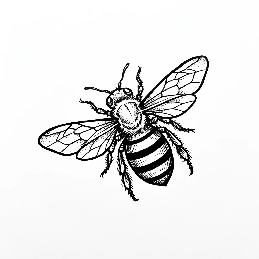Fine-line bee tattoo idea for forearm