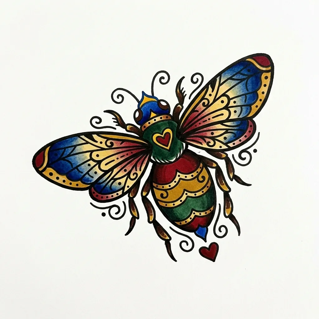 Fine-line bee tattoo idea for forearm