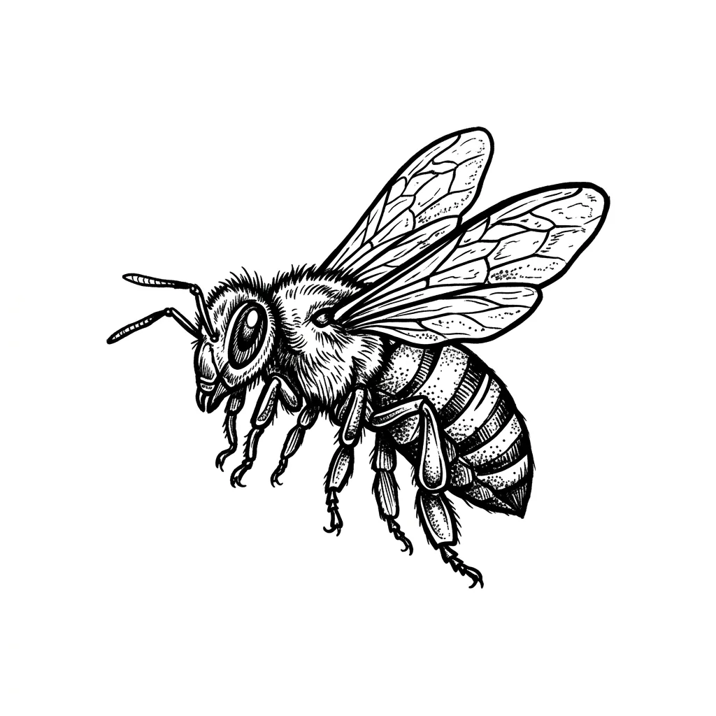 Realistic bee tattoo idea for shoulder