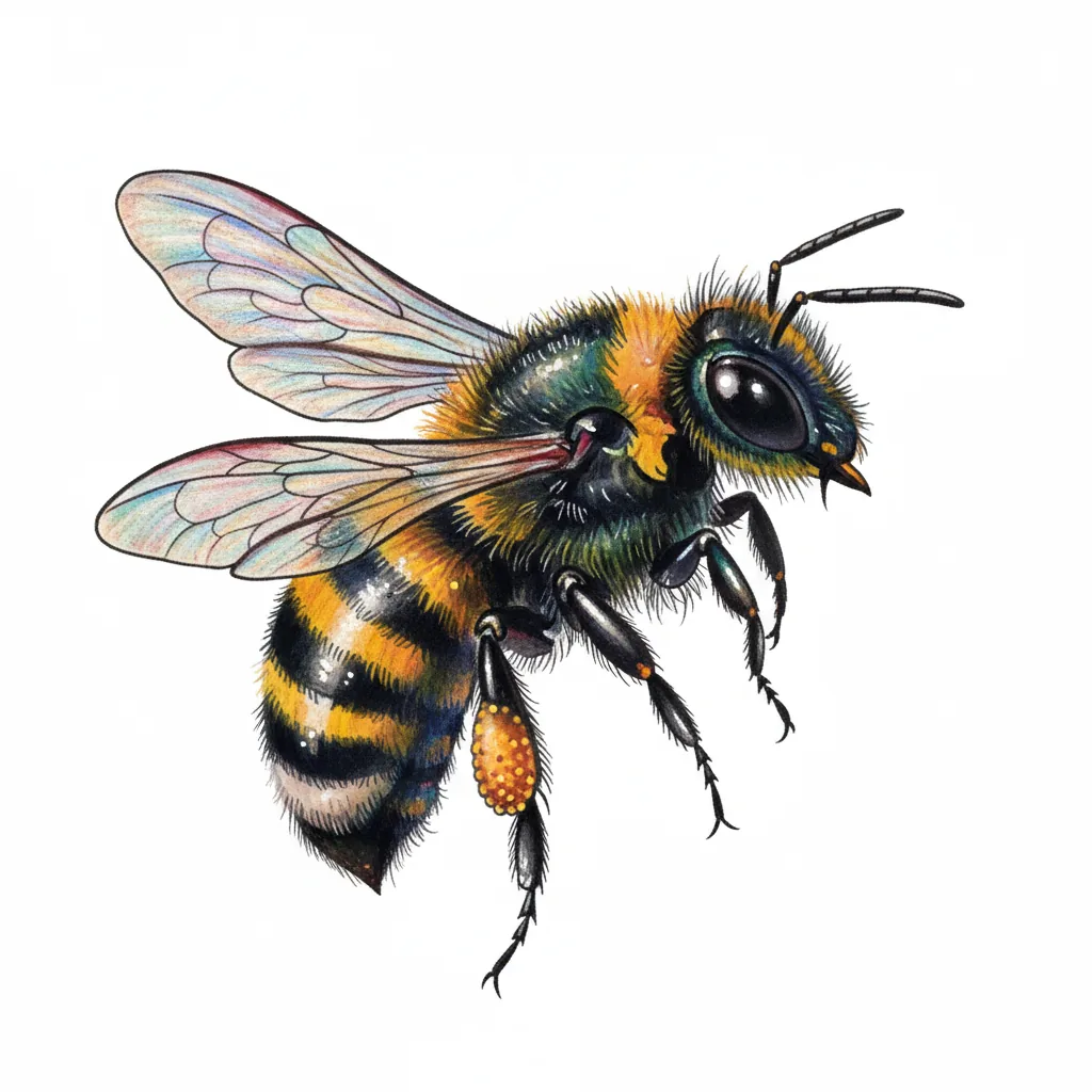 Traditional bee tattoo idea for back