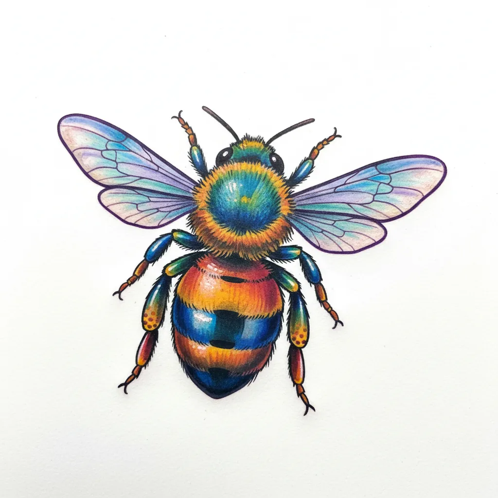 Geometric bee tattoo idea for upper arm