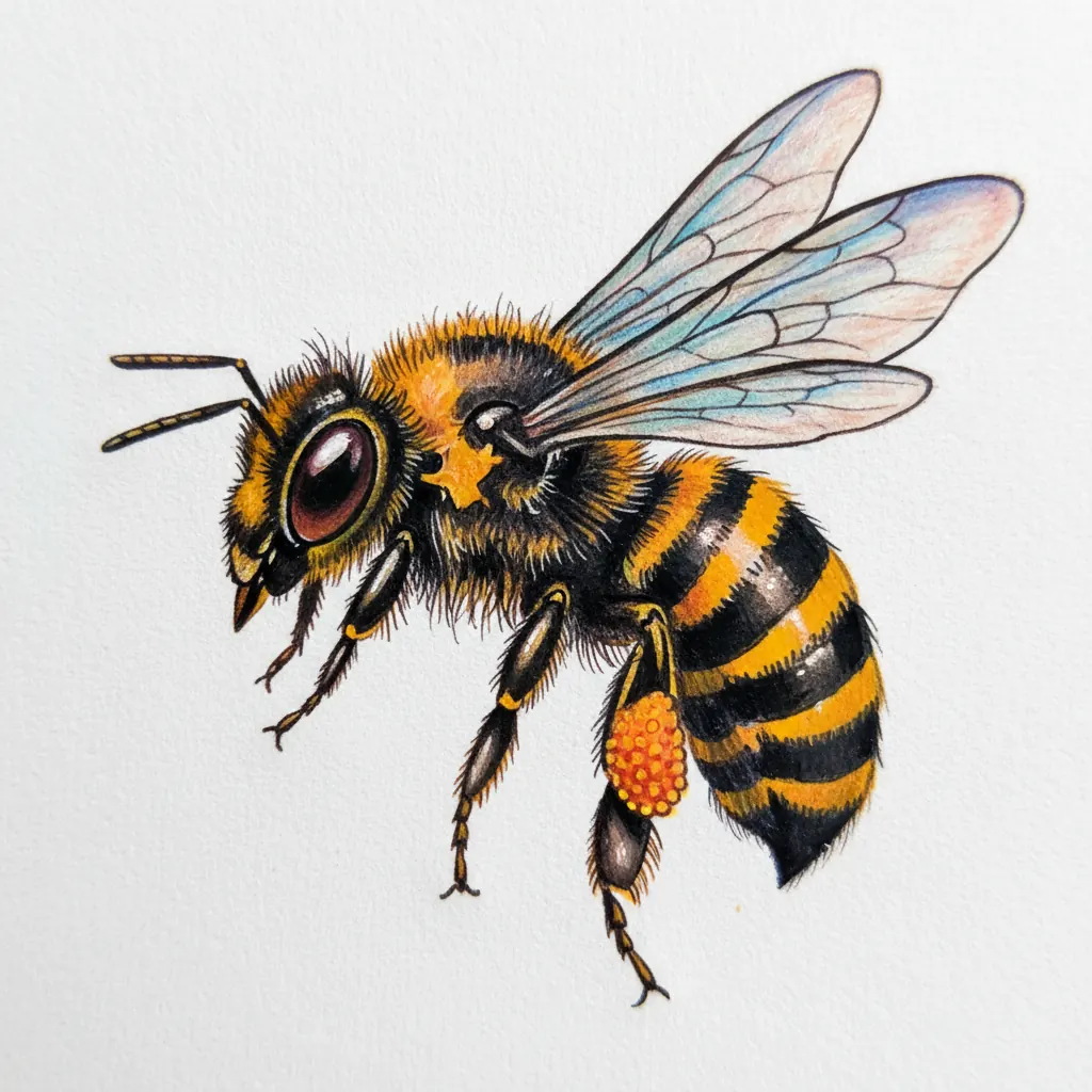 Color bee tattoo idea for collarbone