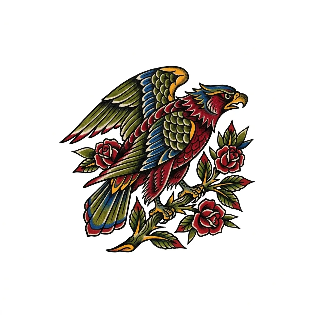 Blackwork bird tattoo idea for wrist