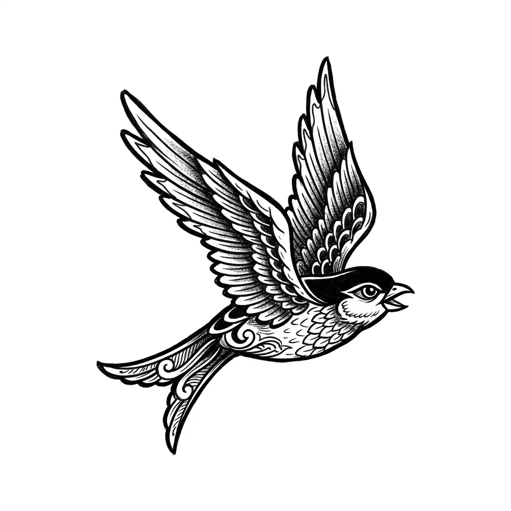 Realistic bird tattoo idea for shoulder