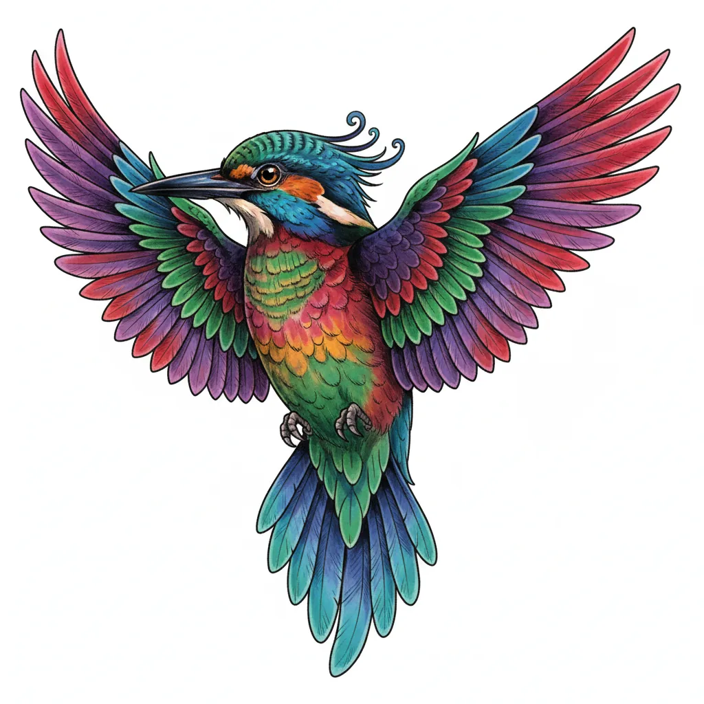 Color bird tattoo idea for collarbone