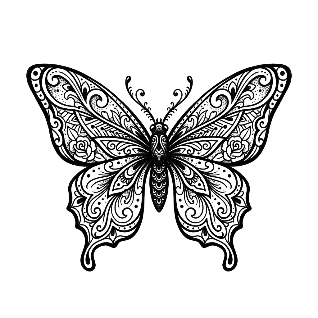 Geometric butterfly tattoo idea for upper arm
