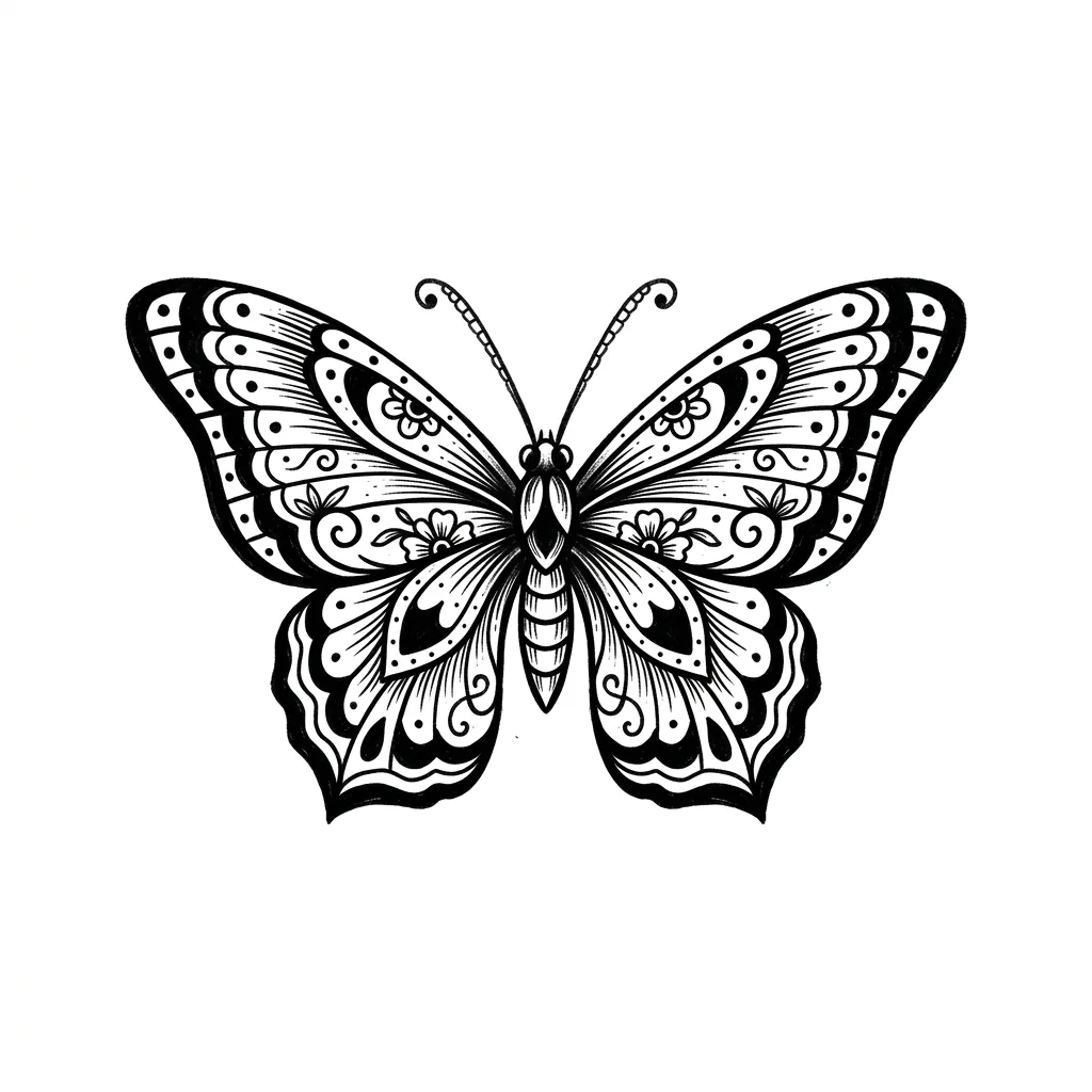 Fine-line butterfly tattoo idea for forearm