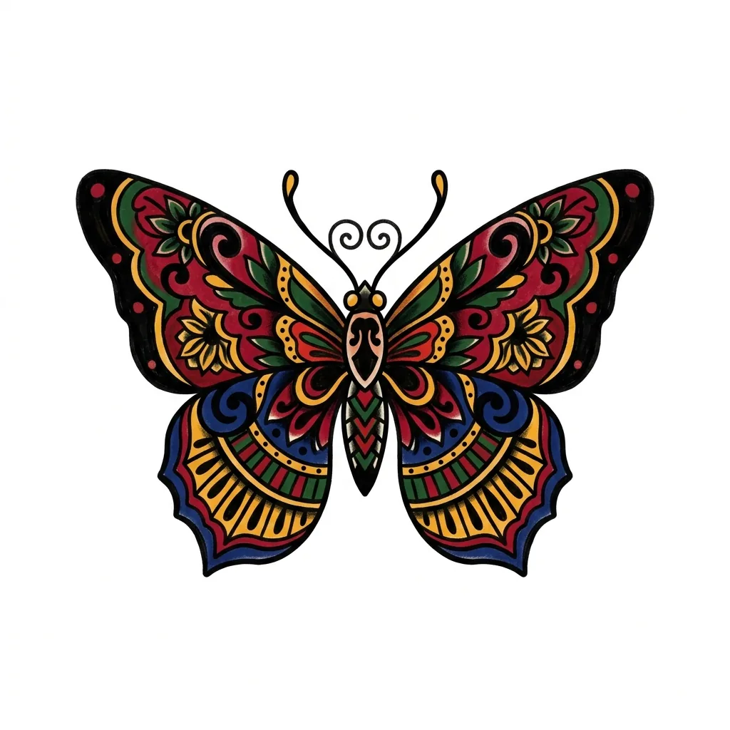 Blackwork butterfly tattoo idea for wrist