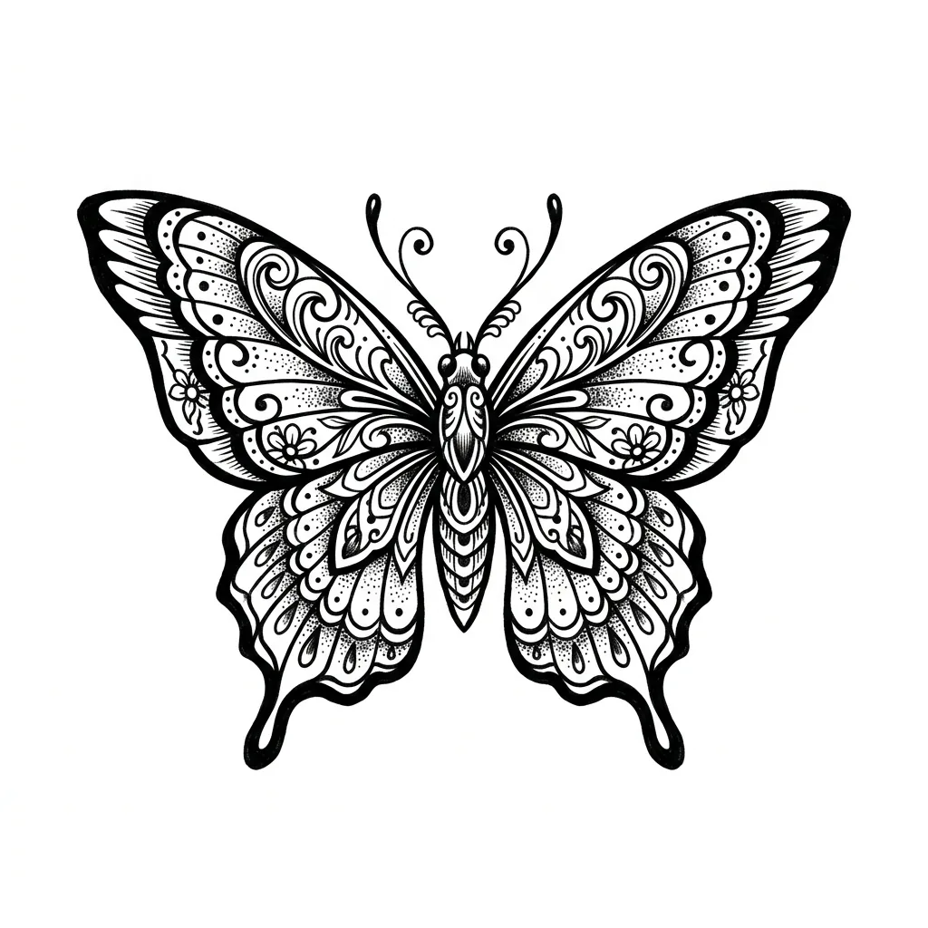 Color butterfly tattoo idea for collarbone