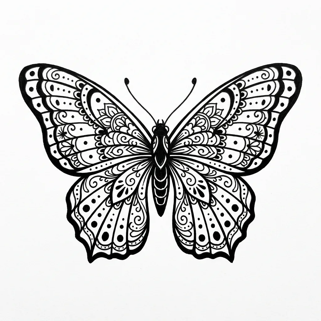 Blackwork butterfly tattoo idea for wrist