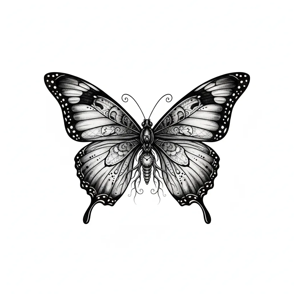 Color butterfly tattoo idea for collarbone