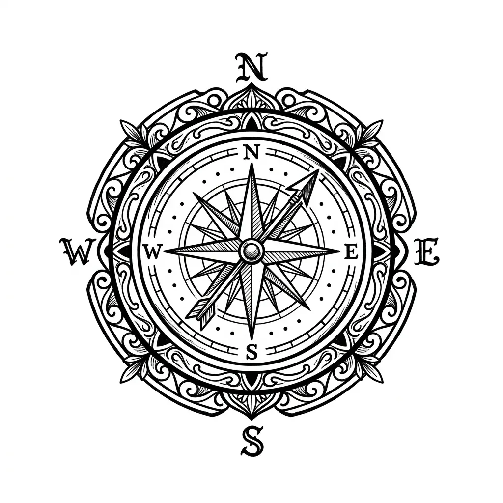Compass Tattoos — AI-generated design examples