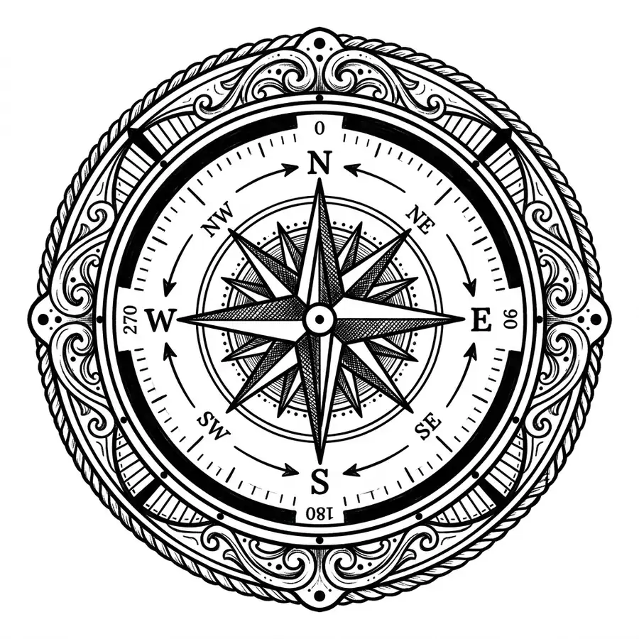 Color compass tattoo idea for collarbone