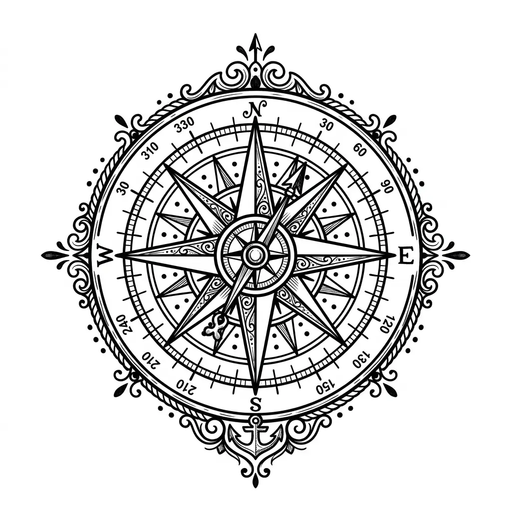 Color compass tattoo idea for collarbone