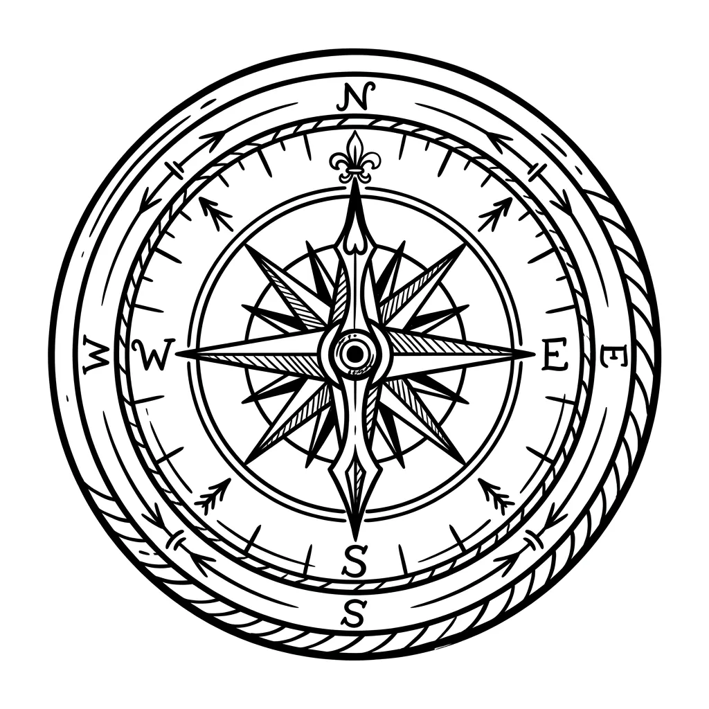 Blackwork compass tattoo idea for wrist