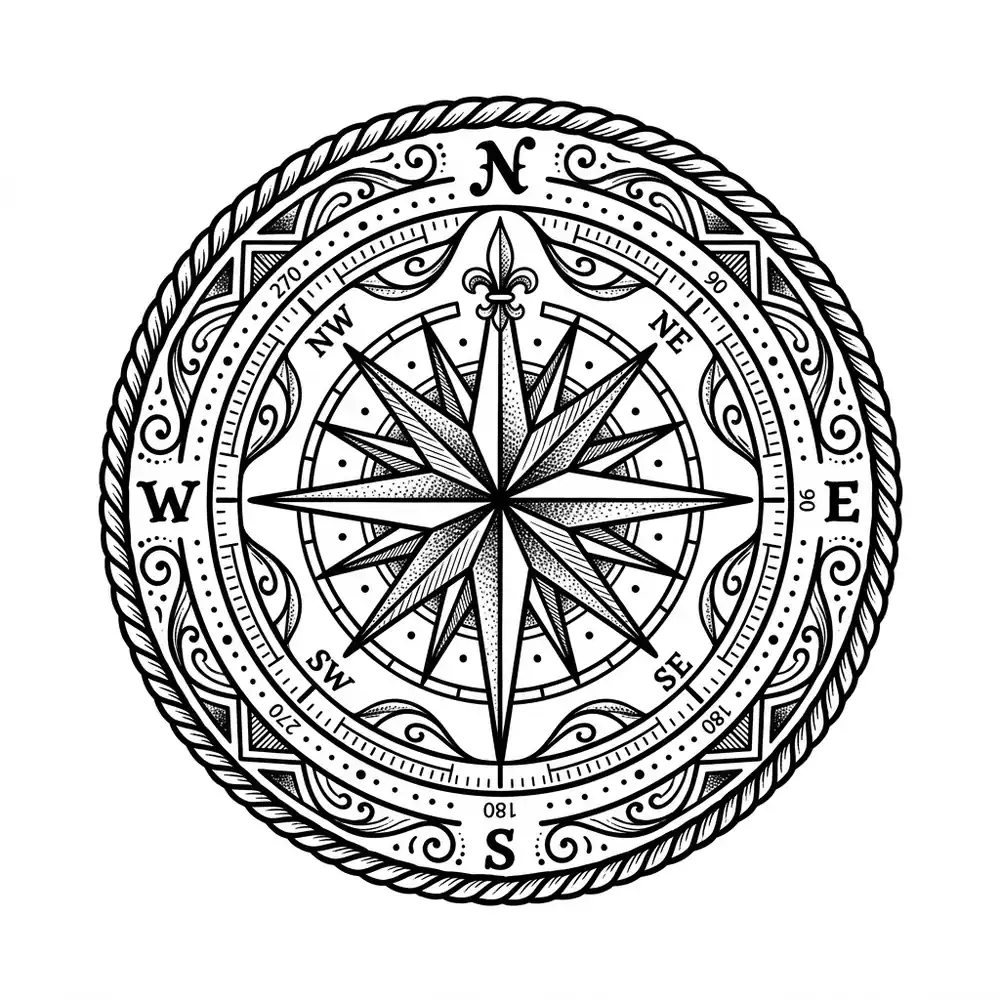 Color compass tattoo idea for collarbone