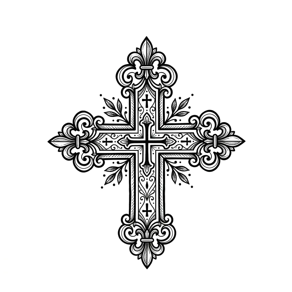 Realistic cross tattoo idea for shoulder
