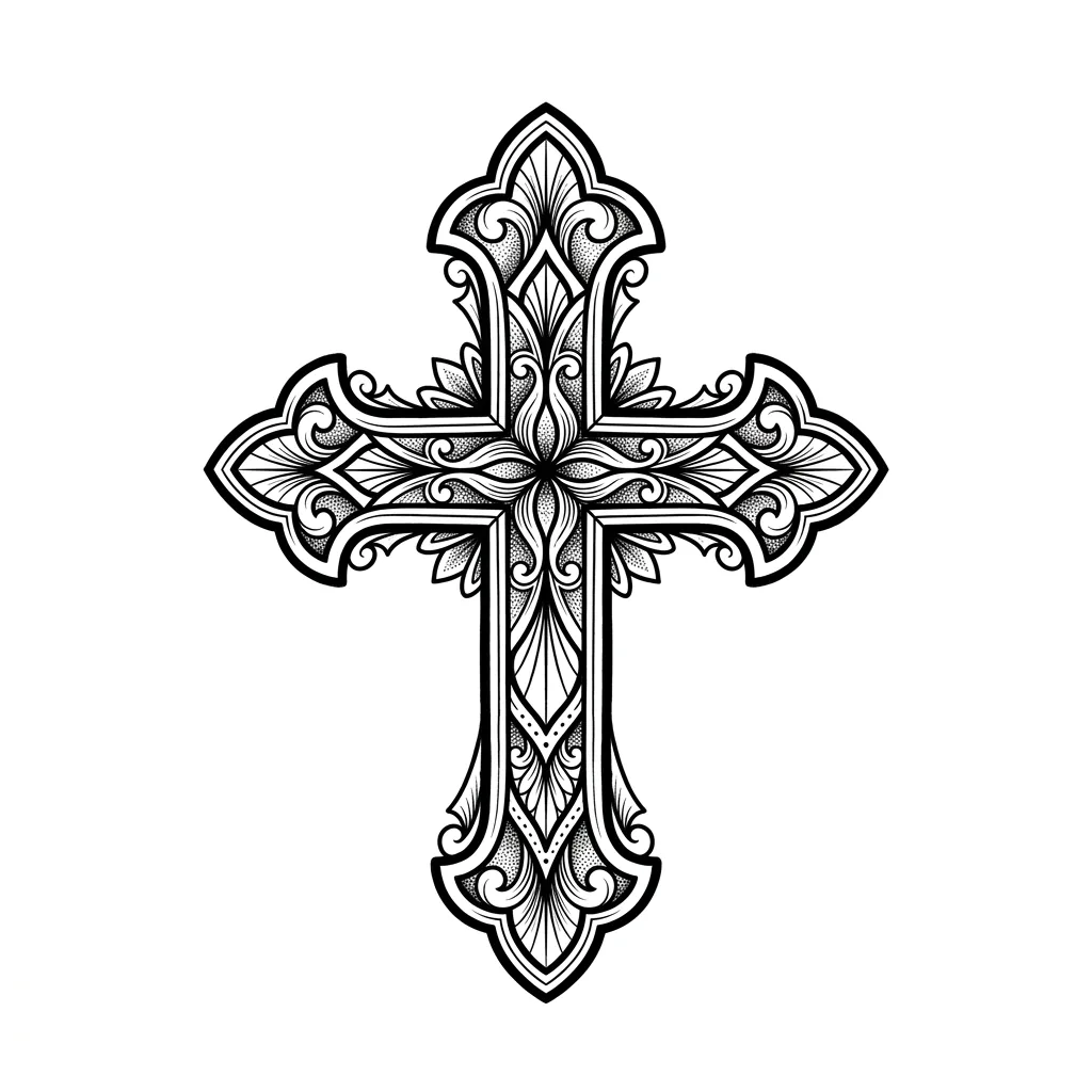Color cross tattoo idea for collarbone