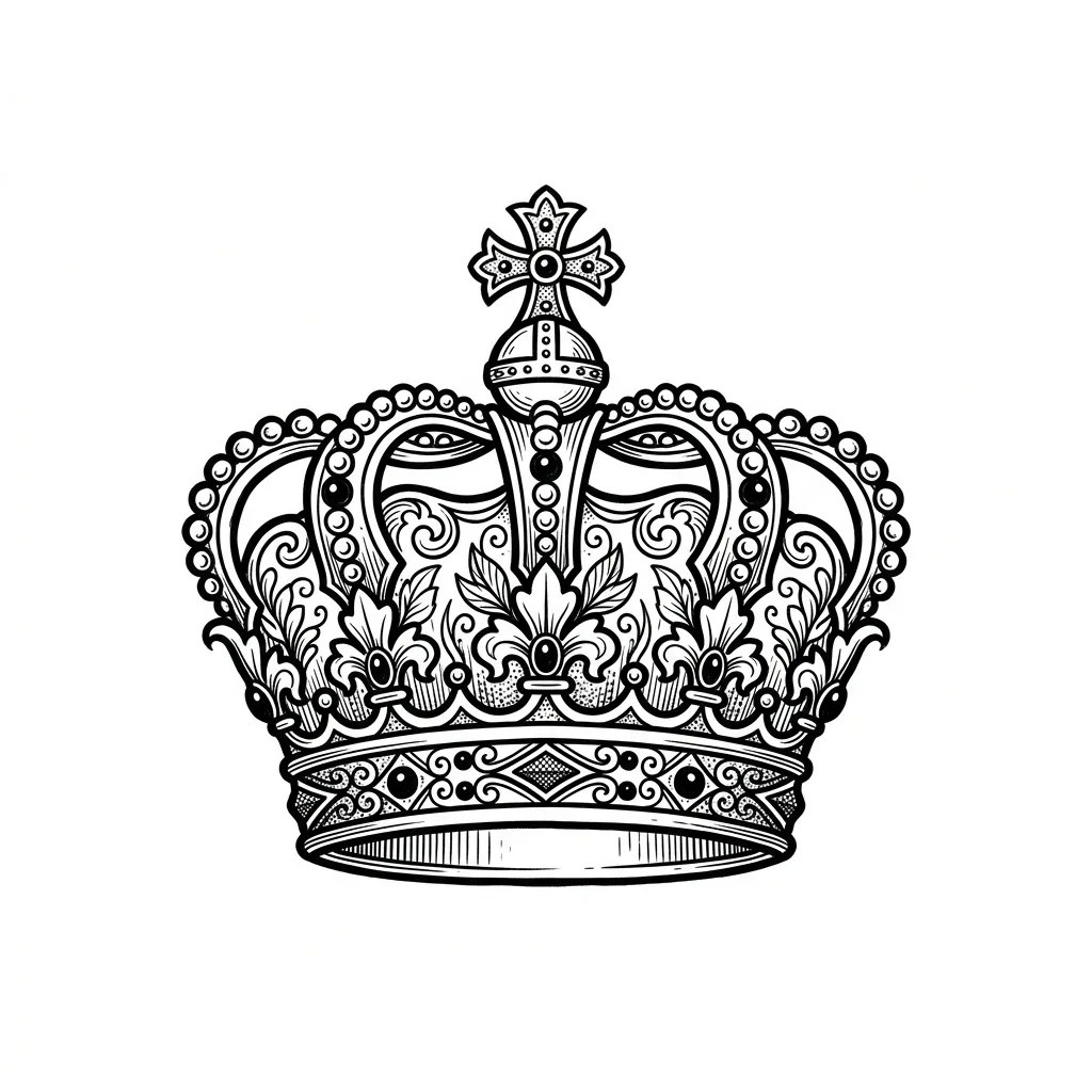 Realistic crown tattoo idea for shoulder