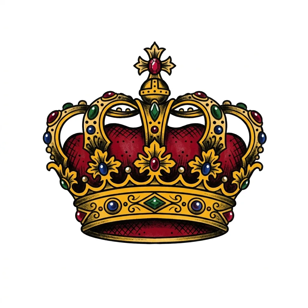 Blackwork crown tattoo idea for wrist