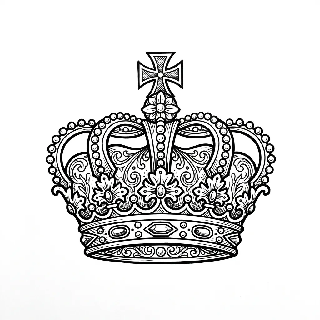 Realistic crown tattoo idea for shoulder