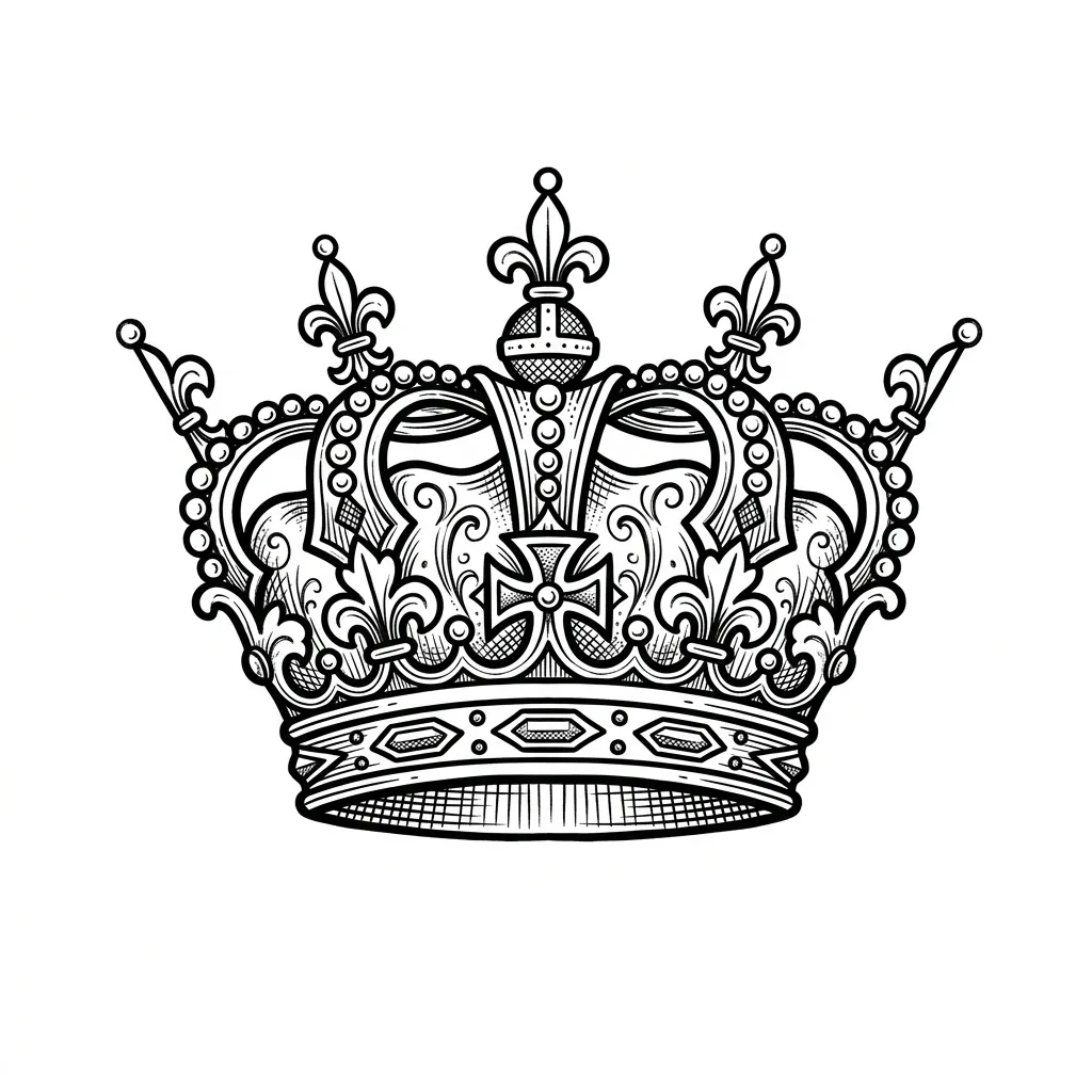 Geometric crown tattoo idea for upper arm