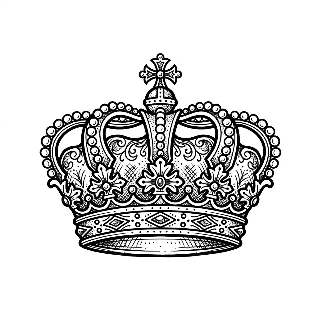 Realistic crown tattoo idea for shoulder