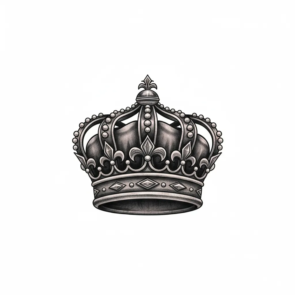 Blackwork crown tattoo idea for wrist