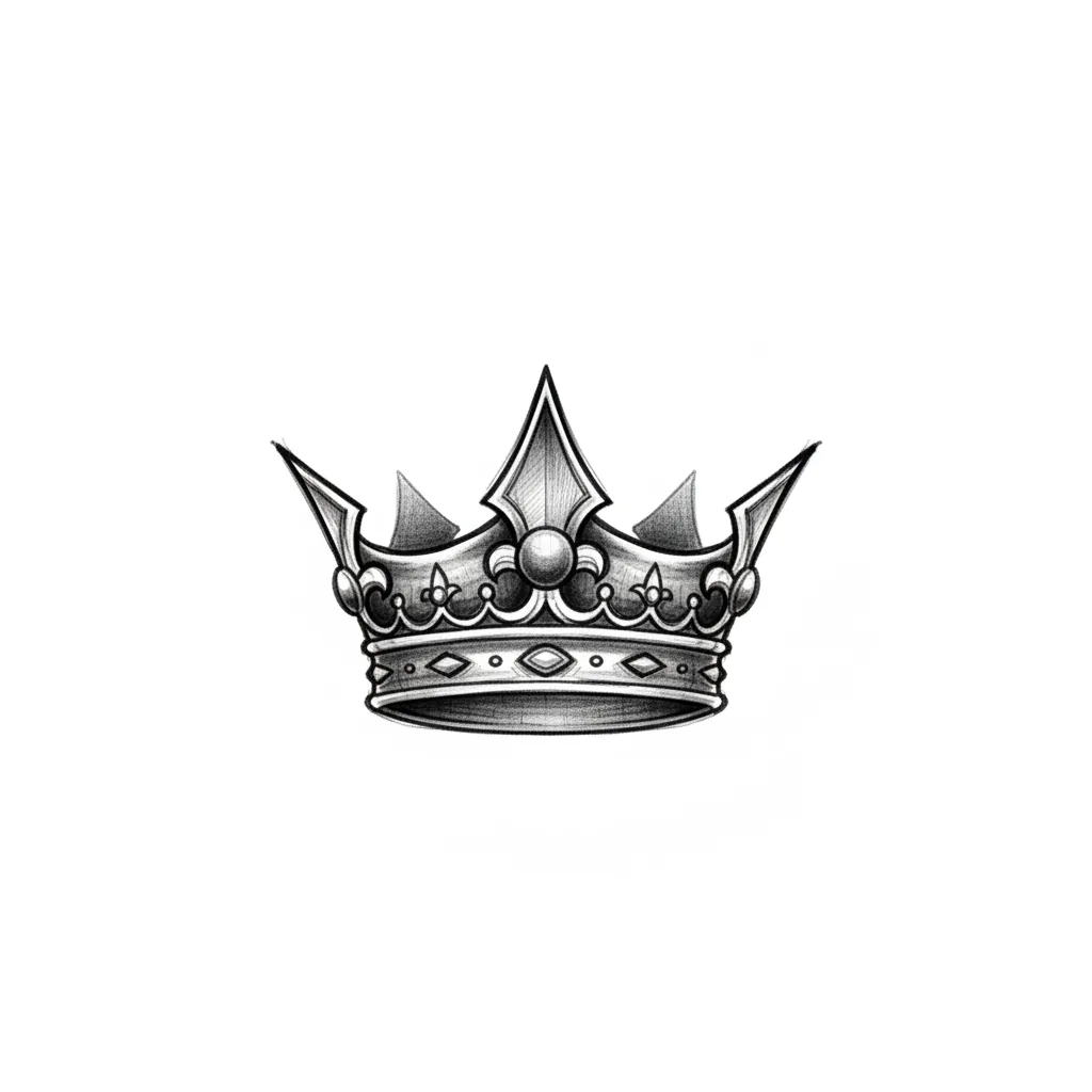 Traditional crown tattoo idea for back