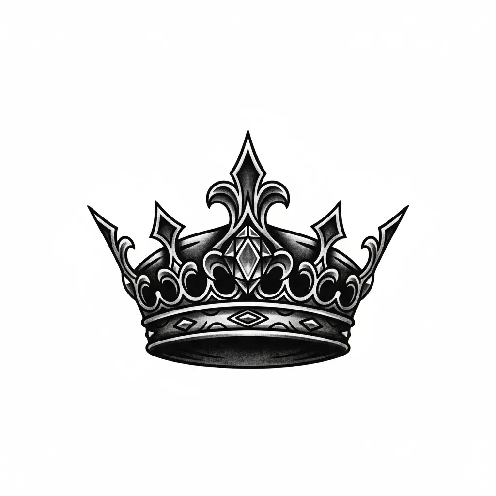 Geometric crown tattoo idea for upper arm