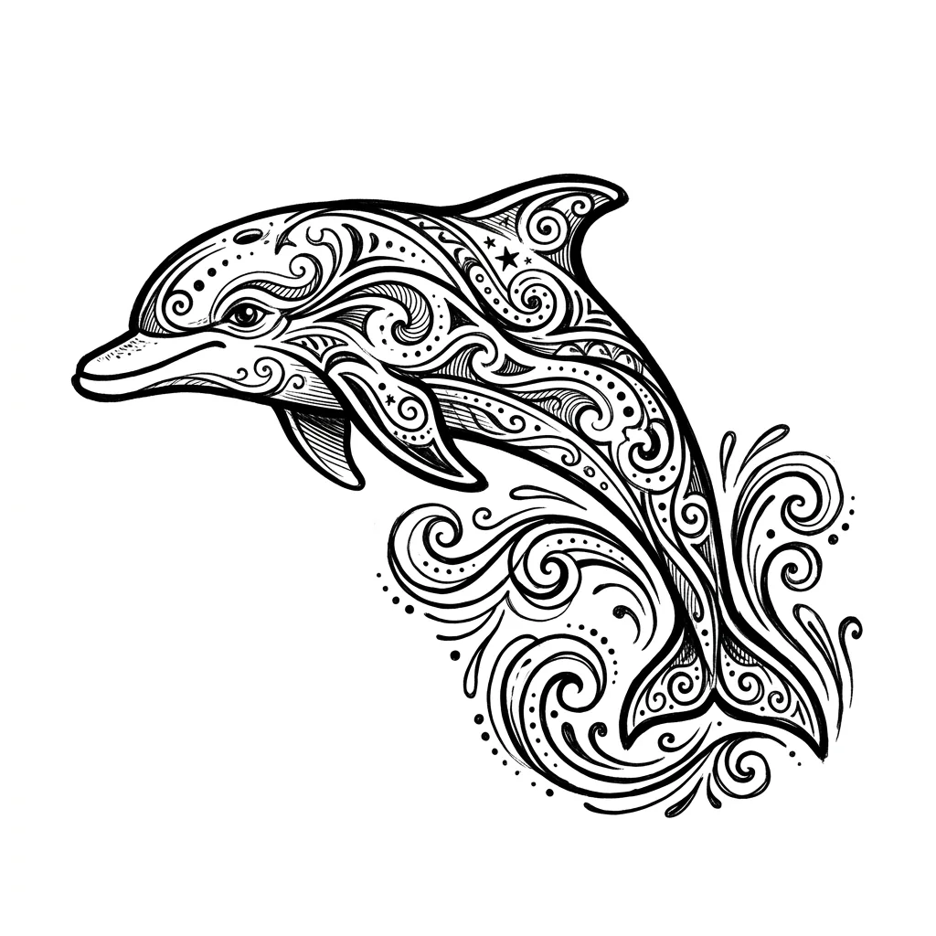 Realistic dolphin tattoo idea for shoulder