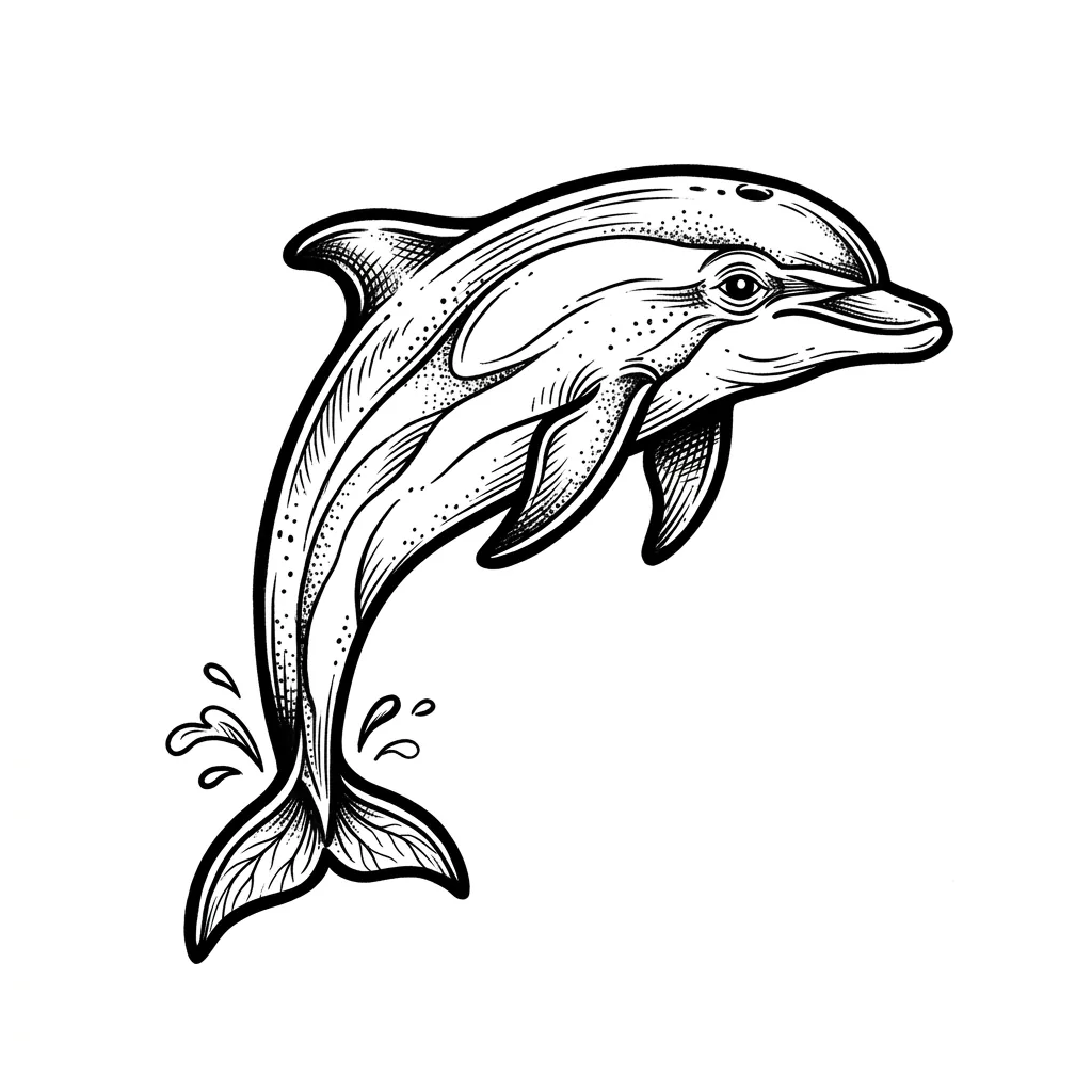 Realistic dolphin tattoo idea for shoulder
