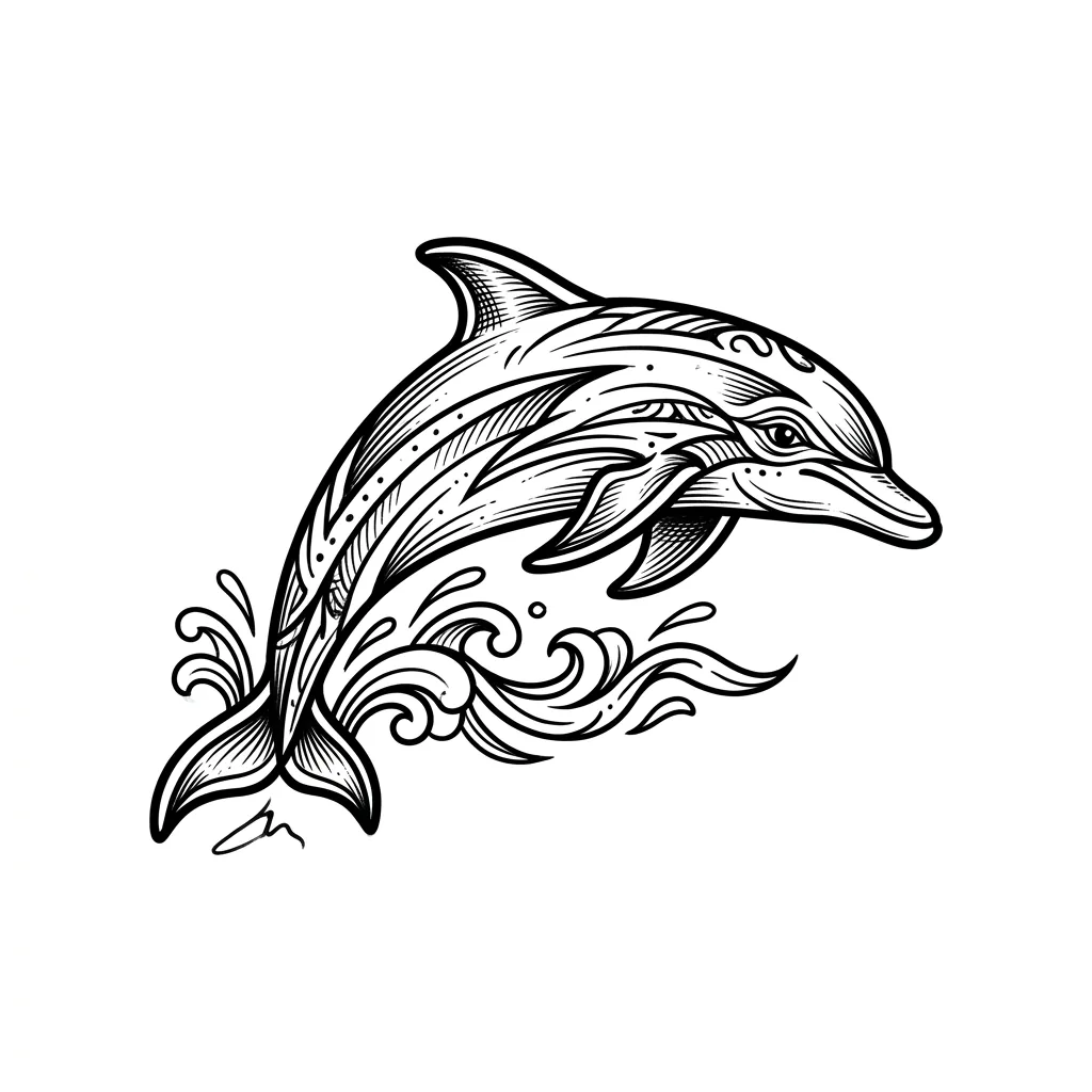 Realistic dolphin tattoo idea for shoulder