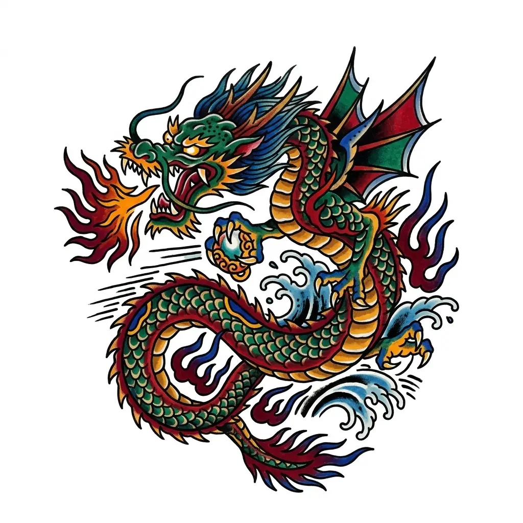 Fine-line dragon tattoo idea for forearm