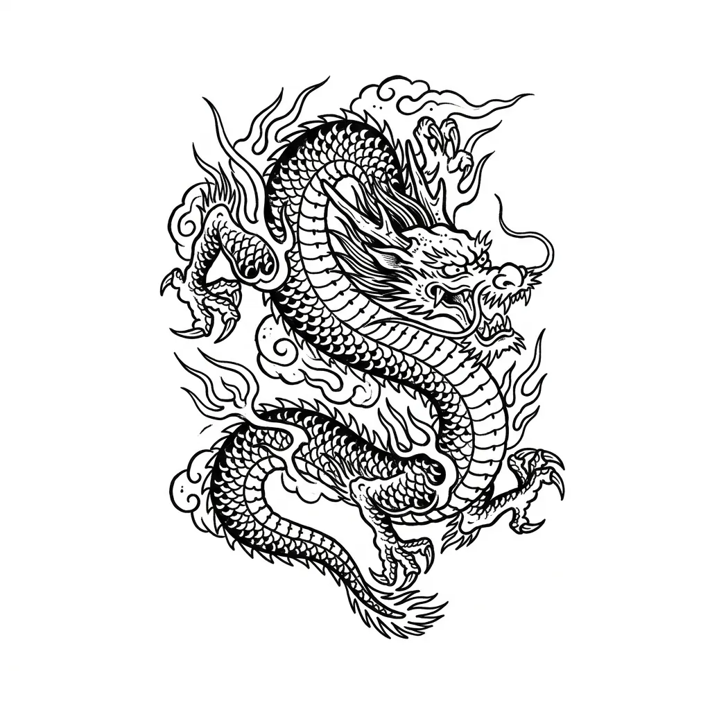 Realistic dragon tattoo idea for shoulder