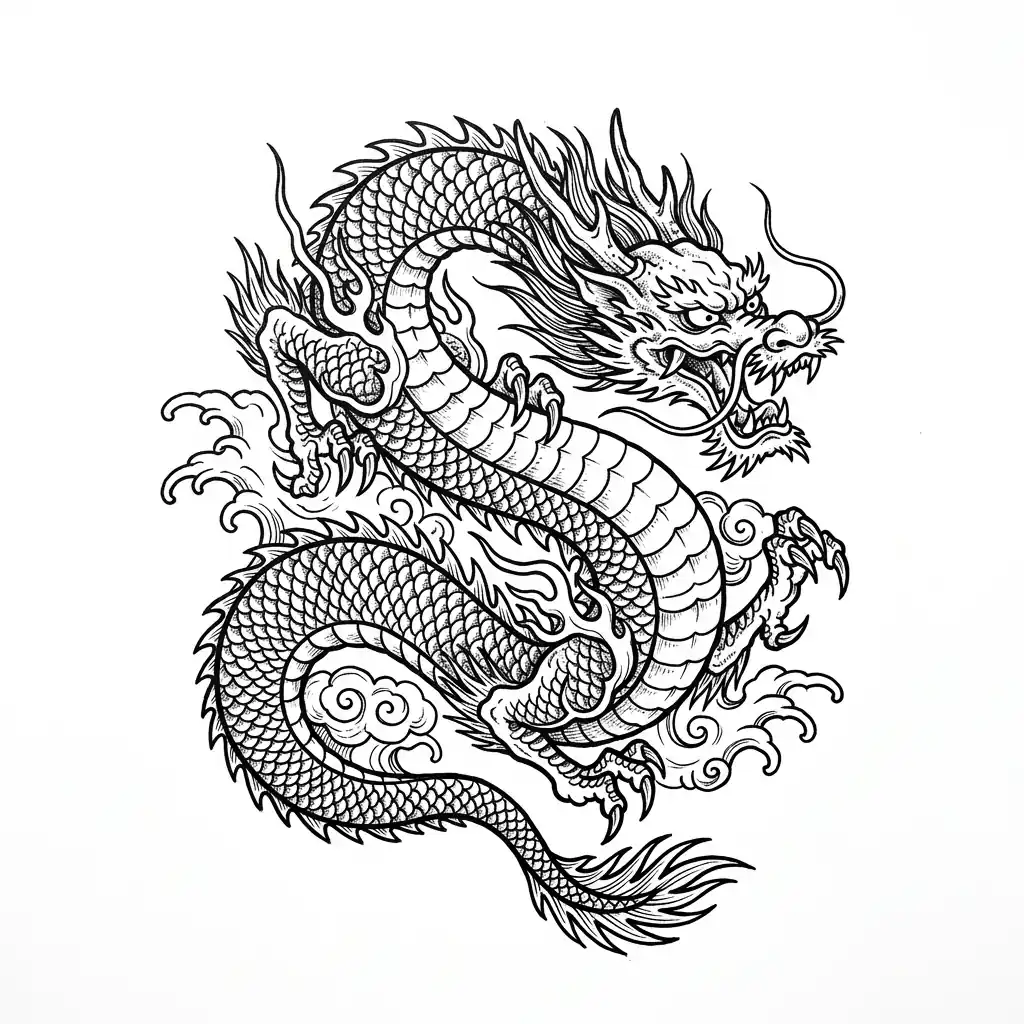 Blackwork dragon tattoo idea for wrist