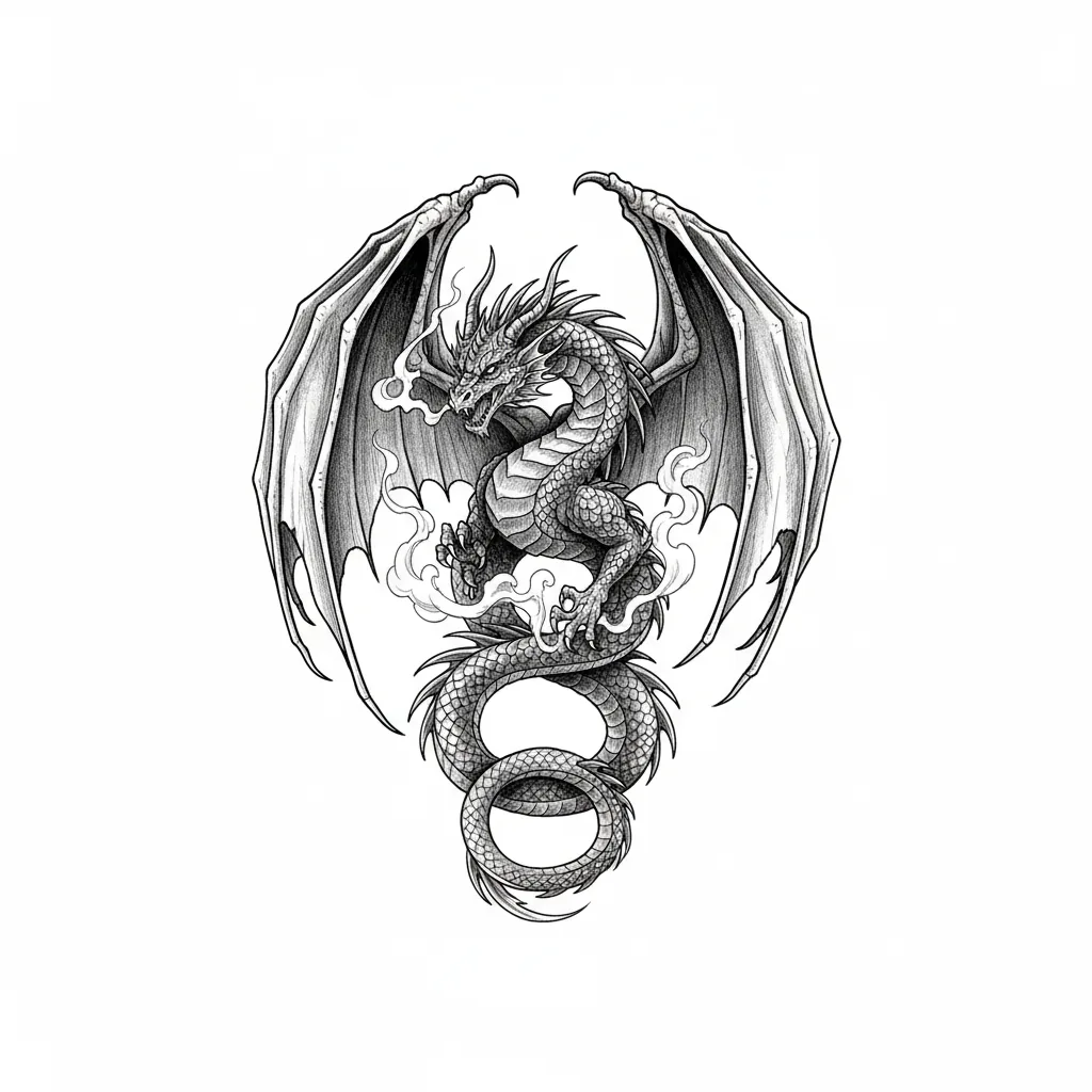Color dragon tattoo idea for collarbone