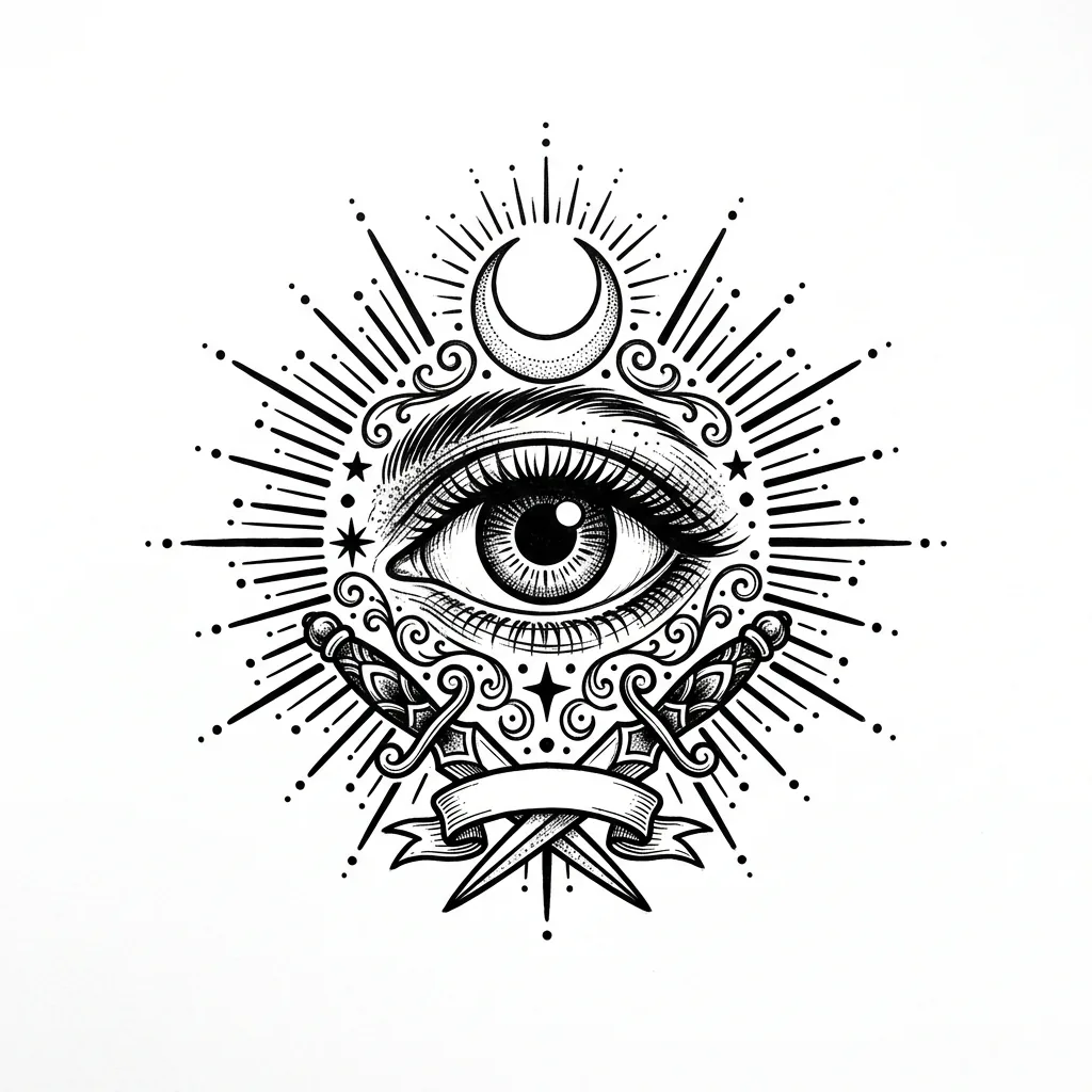 Color eye tattoo idea for collarbone