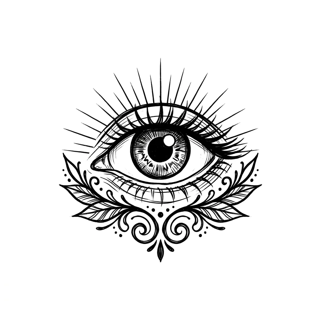 Blackwork eye tattoo idea for wrist