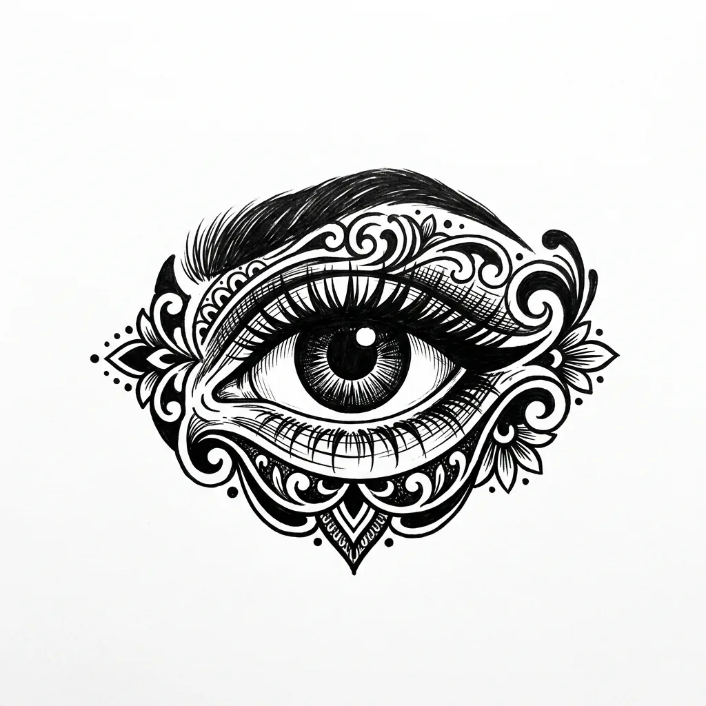 Realistic eye tattoo idea for shoulder