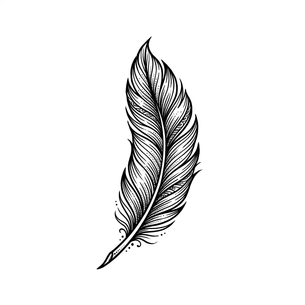 Realistic feather tattoo idea for shoulder