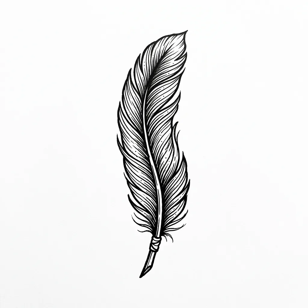 Realistic feather tattoo idea for shoulder